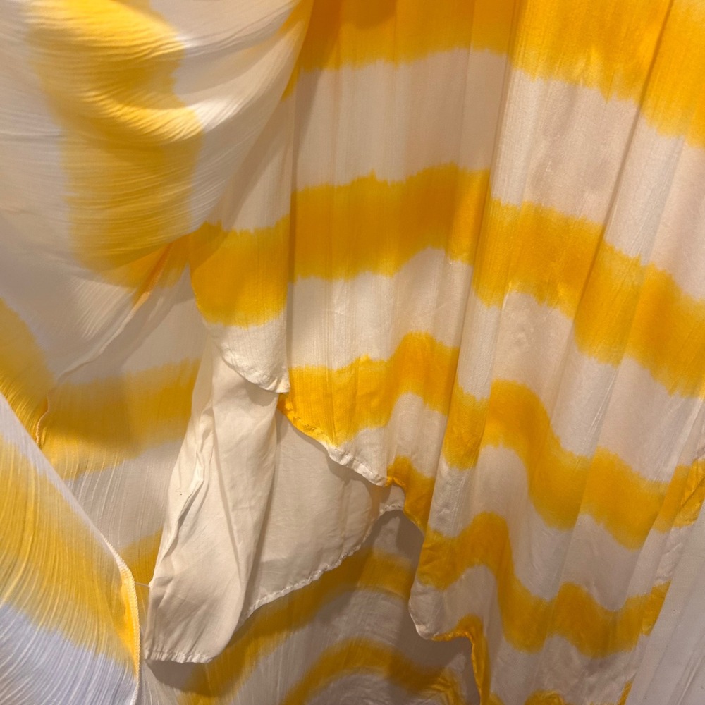 Tommy Bahama Yellow White Stripe Caicos Crinkle‎ Set Sail Stripe Sundress Large - Picture 8 of 11